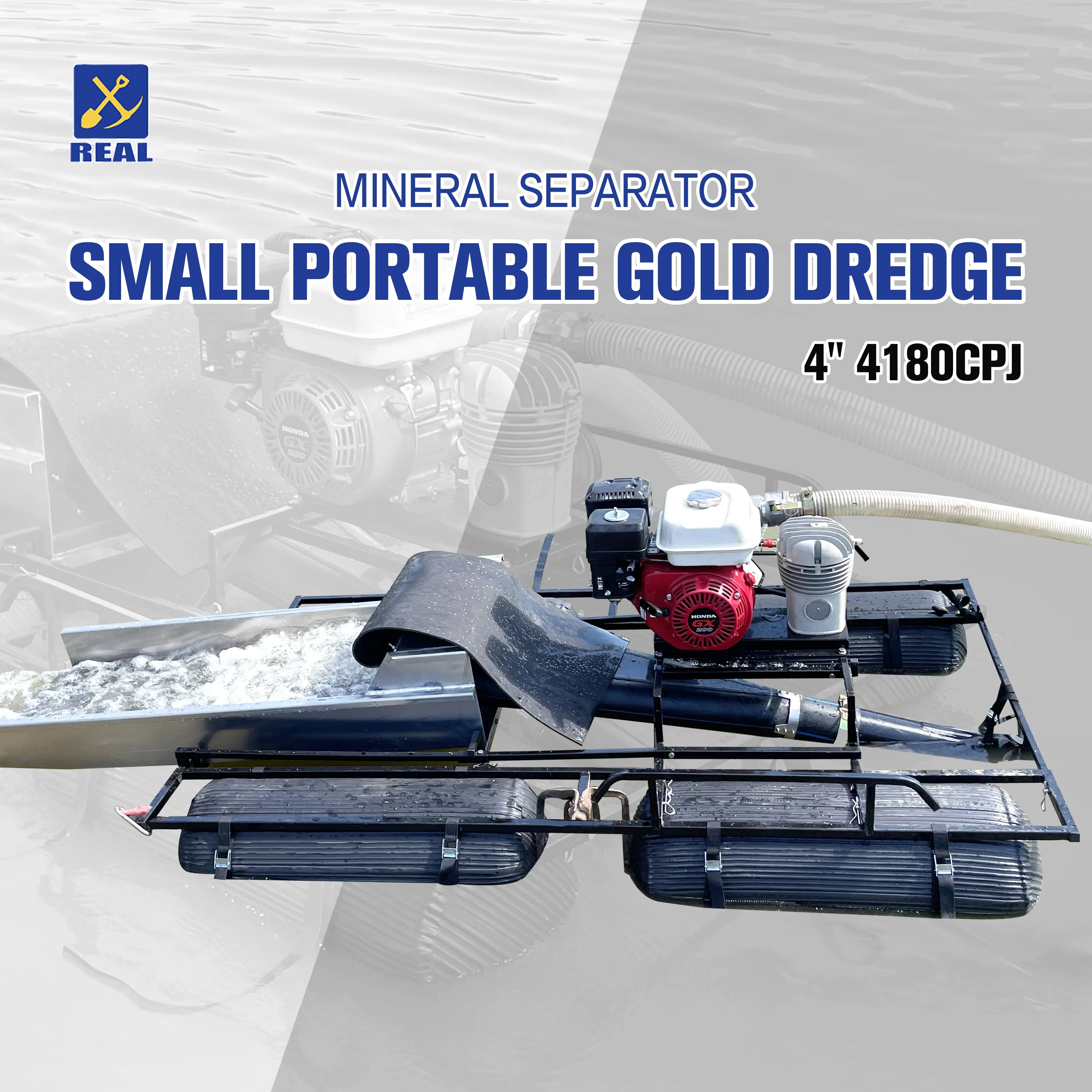 Siphon Type Small Gold Dredge with Turbine Increases Pump Gold Dredge