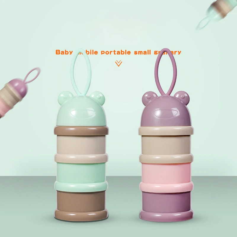 Layered Storage and Portable Milk Powder Box for Baby Outdoors