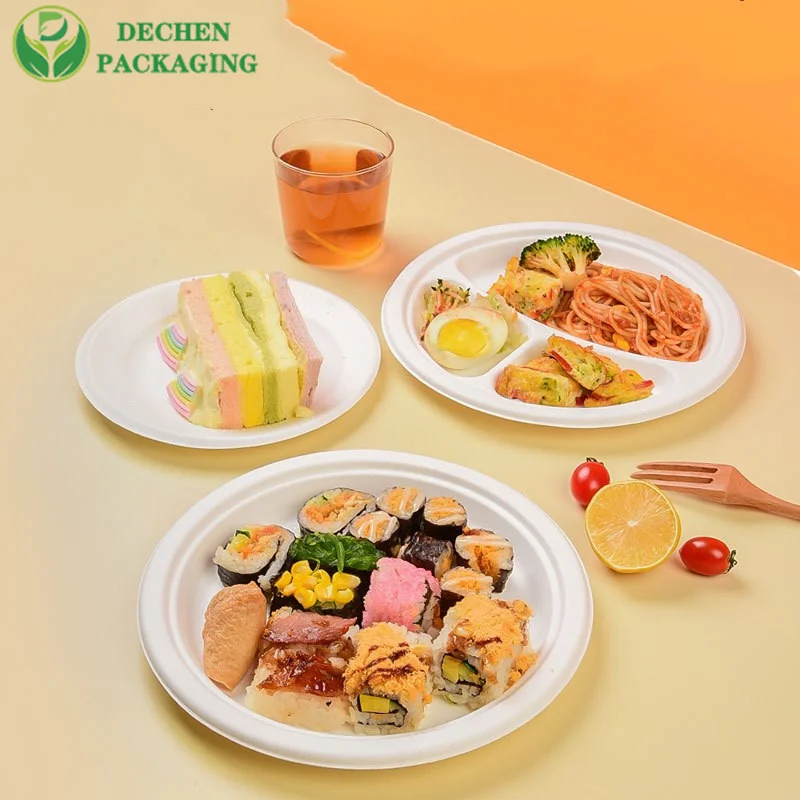 Food Tray White Biodegradable Disposable Plates Cake For Wedding
