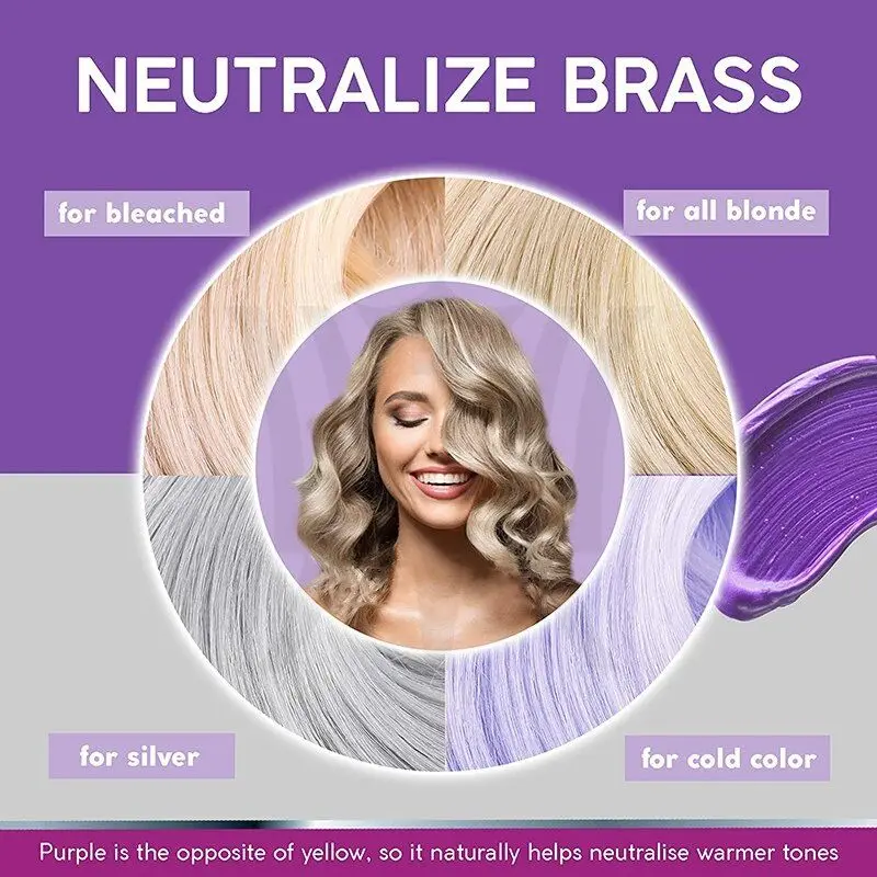 Weigeren Vestiging Onveilig Purple Hair Mask For Blonde,Platinum & Silver Hair - Banish Yellow Hues  Reduce Brassiness & Condition Dry Damaged Hair - Buy Hair Mask,Argan Oil Hair  Mask,Removes Blonde Hair Mask Cream Product on