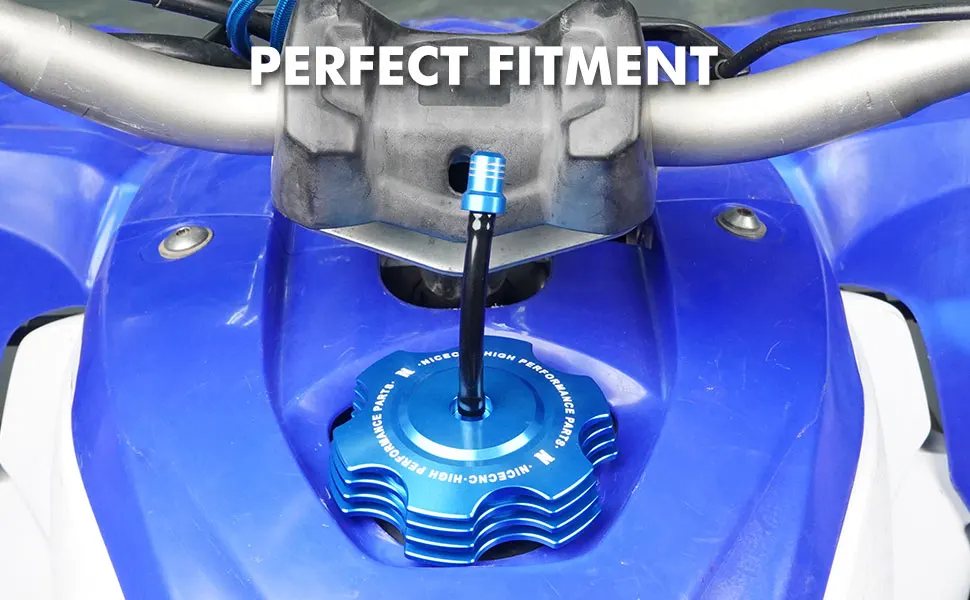 Nicecnc Aluminum Fuel Tank Gas Cap With Hose For Yamaha Banshee 350