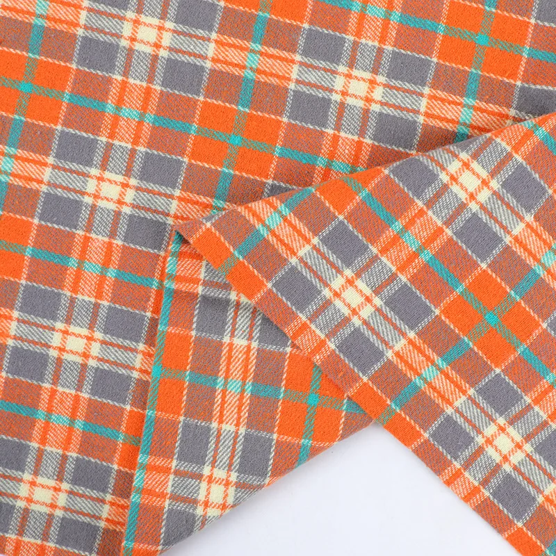 Пряжа окрашенная в клетку из чистого хлопка, зимняя фланелевая ткань для рубашек