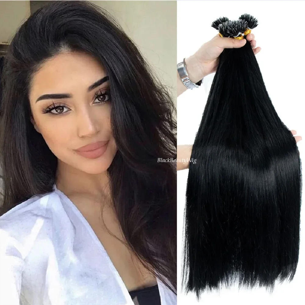 Nano Ring Human Hair Extension Silky Straight Malaysian Remy Hair 100g 100strands_voghion.com