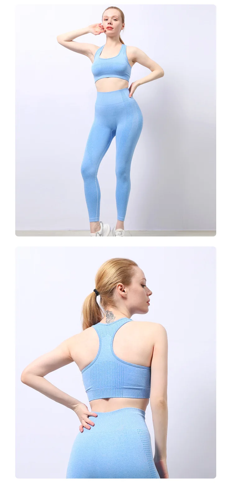 product factory wholesale women 2 piece outfits leggings sports bra long pants yoga wear set bra and leggings tights-62