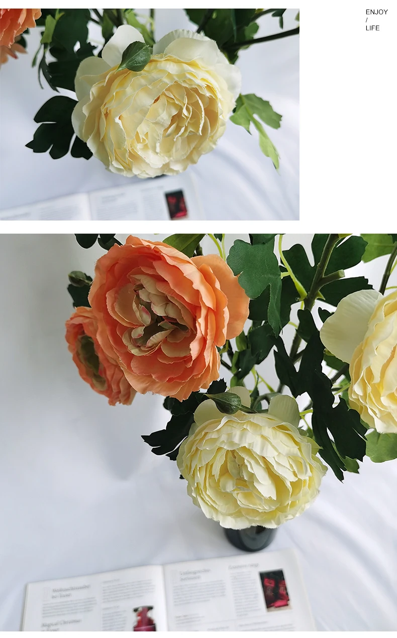 Seller Silk Flower Fake Peony Wholesale High Quality Faux Peony Flower