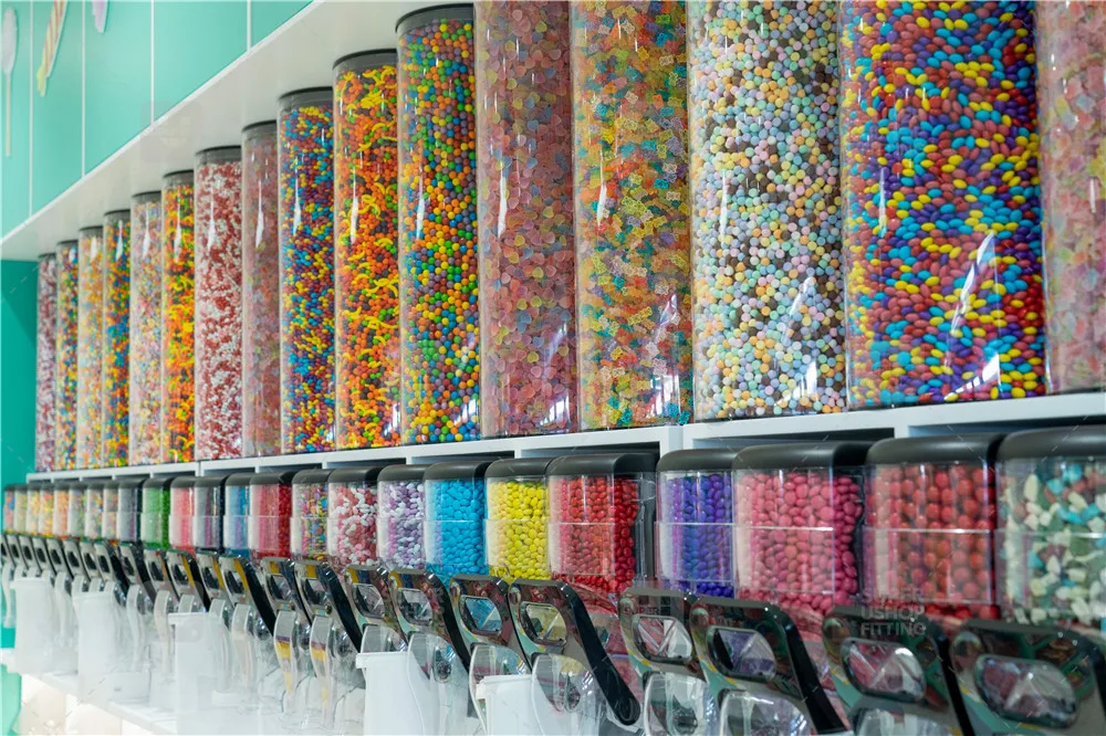 Custom Modern Unique Sweets Store Design Bespoke Snack Display Rack Shelf for Candy Shop Interior Decorations
