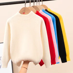 Children's  Sweater 2026 Autumn Winter Casual Knitted for Large Children Boys Neck Base Styline