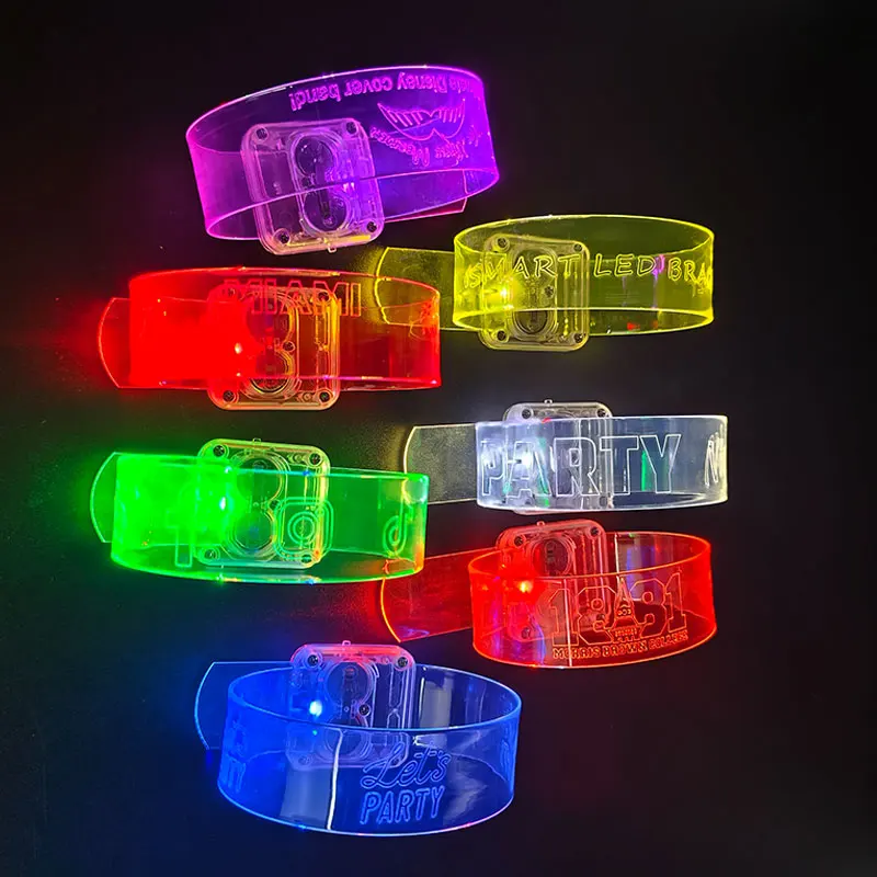 Ismart Sound Activated Glowing LED Light up Wristband Flashing LED Bracelet for Event