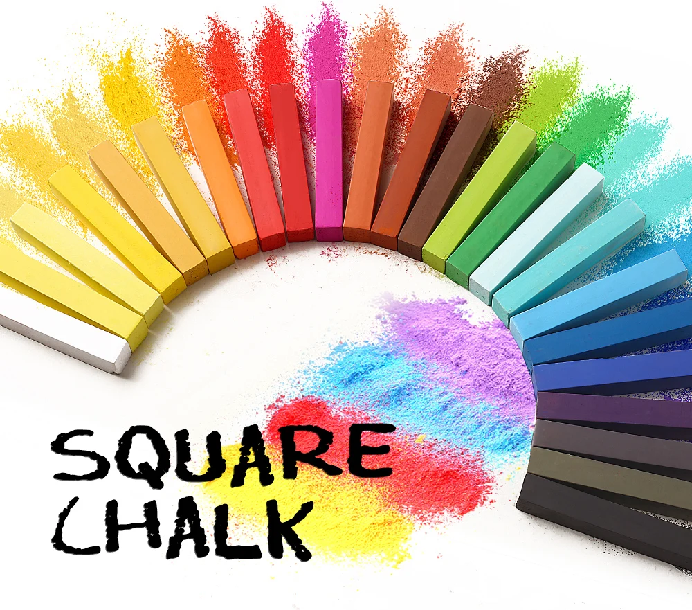 iFCOW Pastel Set Square Chalk Pastel Chalk Stick Assorted Colors Set 