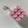 9 teclas rosa oscuro