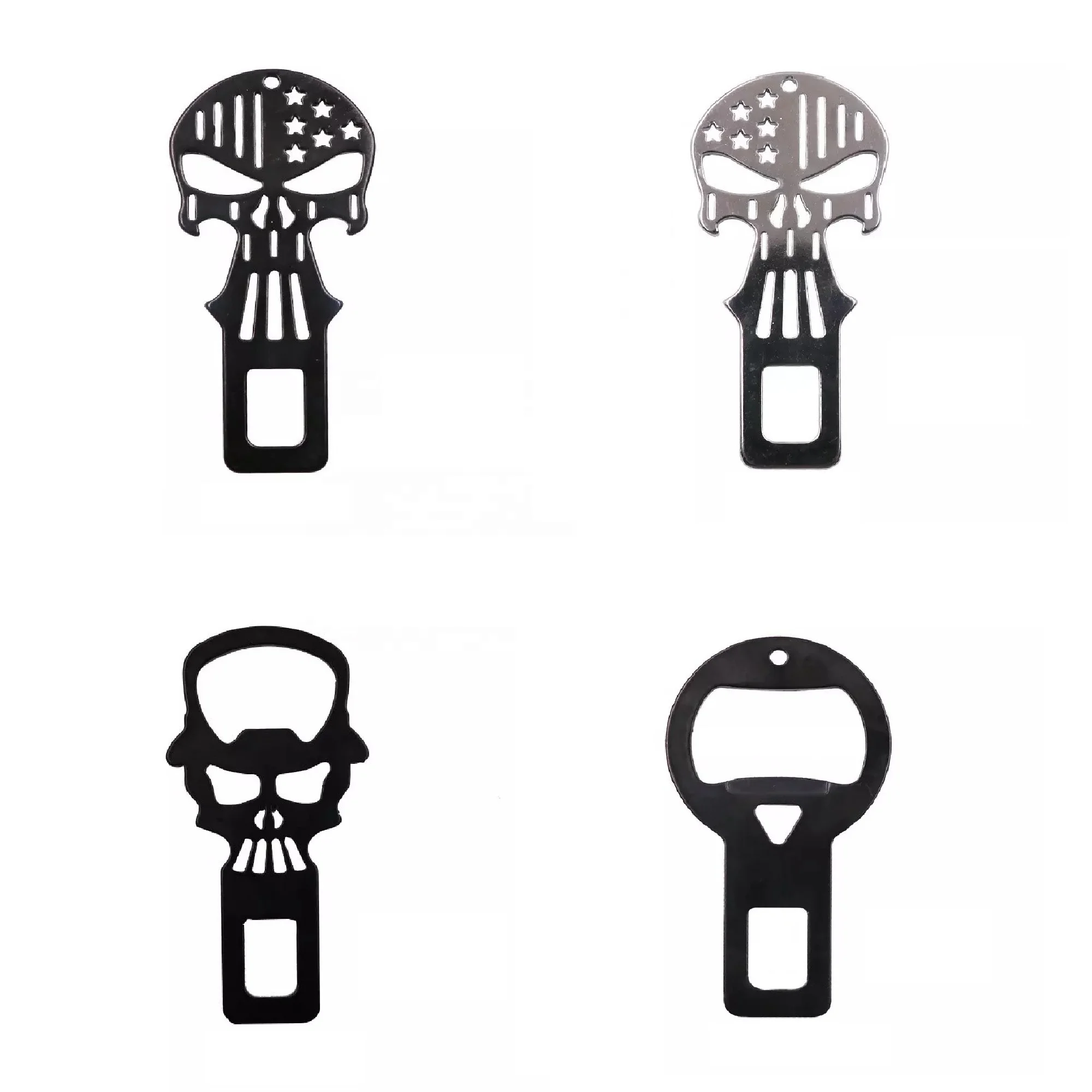 Skull Model Shape Car Seat Belt Alarm Silencer Stopper Buckle Clip Beer