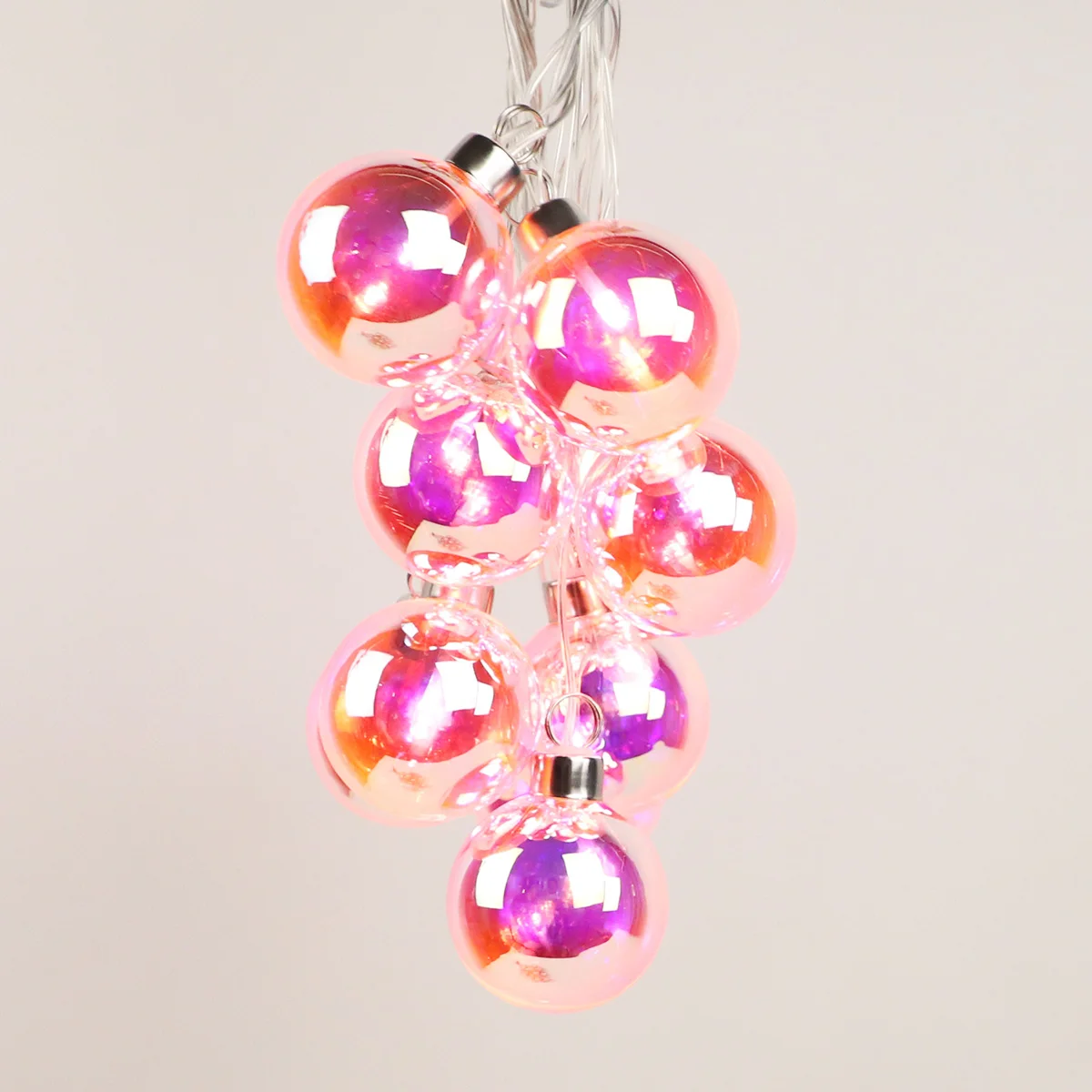 New Year Joyful Red Mini Hanging Ball Set Of 10 Handmade Glass Christmas Tree Shining Decoration Colorful Lighted Egg Ball details