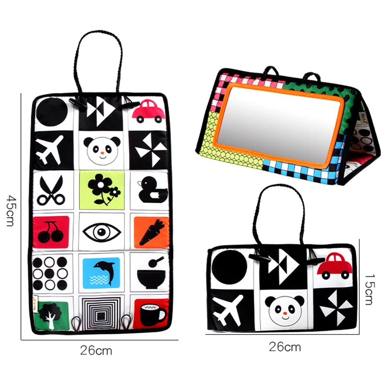 Black and white mirror baby visual stimulation pendant mirror toys N008A