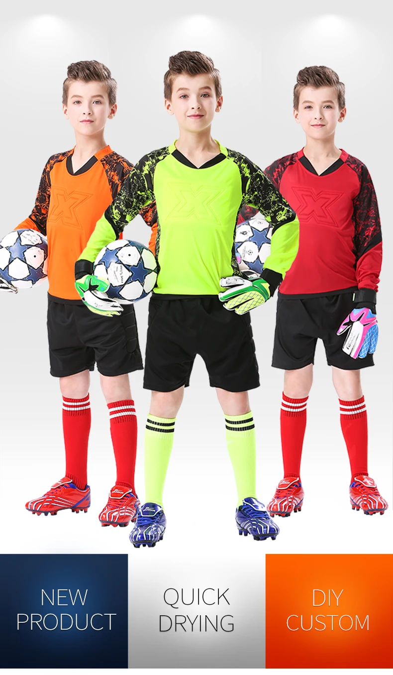 Adult Kids Football Goalkeeper Jerseys Set Children Men Goalie Soccer  Uniform Sponge Protection Doorkeeper Shirt Pants & Shorts