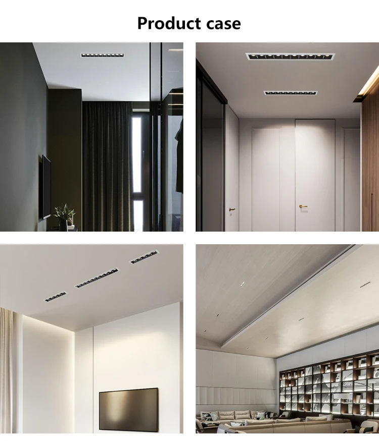 New Design CCT Rectangular Commercial Adjustable Down Lamp Led recessed Linear Ceilings Downlight