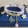 Pink butterfly-diamond accents