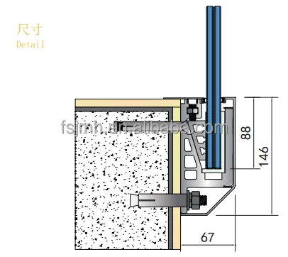 Side Mount Railing U Channel Popular Side Mounted Aluminum U Channel Glass Profile for Frameless ...