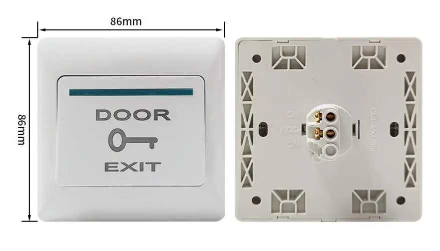 Exit Button White Plastic Exit Push Release Button Switch for Door Access