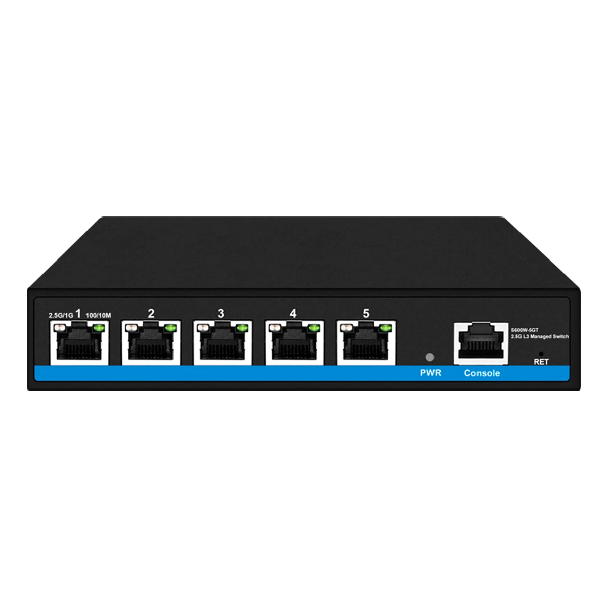 2.5G Management Switch 5 RJ45 Ports with 1 Console Port Managed L3 PoE Network Switch