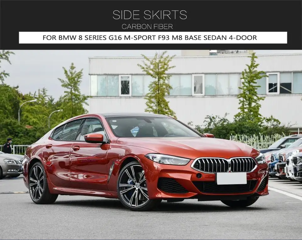 Prepreg Carbon Fiber M850i Side Skirts Extension for BMW 8 Series G16 Msport F93 M8 2018 2022 4-door Sedan