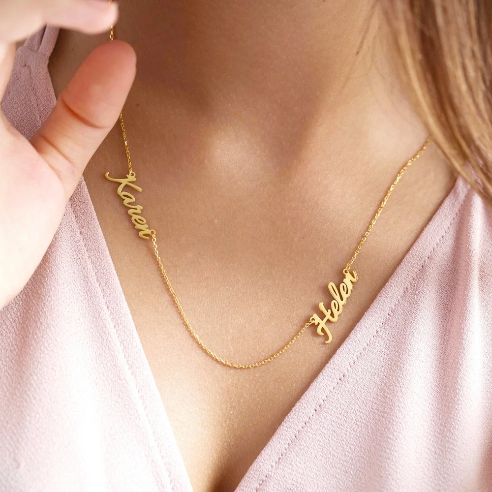 Dina New Arrival Fashion Custom Names Necklace 18K Gold Plated Names  Necklace No Fading Waterproof Jewelry
