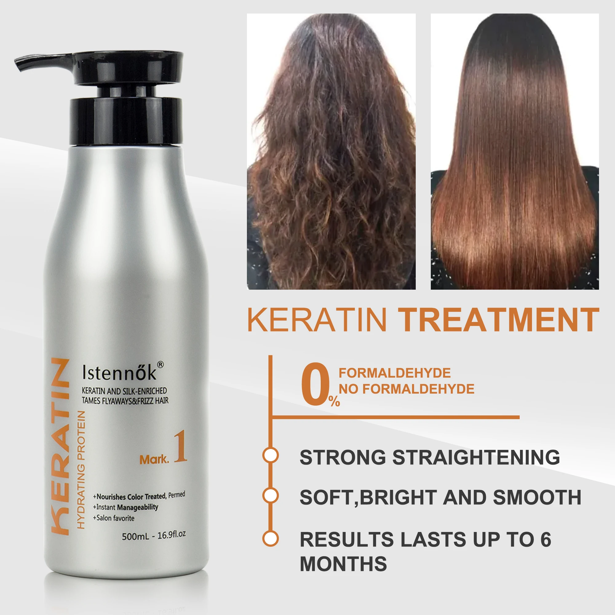 Customizable Brazilian Keratin Hair Straightening Cream Ionic Rebonding  Treatment for Frizzy Hair Formaldehyde Free Salon Use