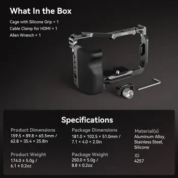 SmallRig ZV-E1 Cage Kit with Silicone Grip and Cable Clamp for Full Camera Cage Kit for Sony ZV-E1 - 4257 product image