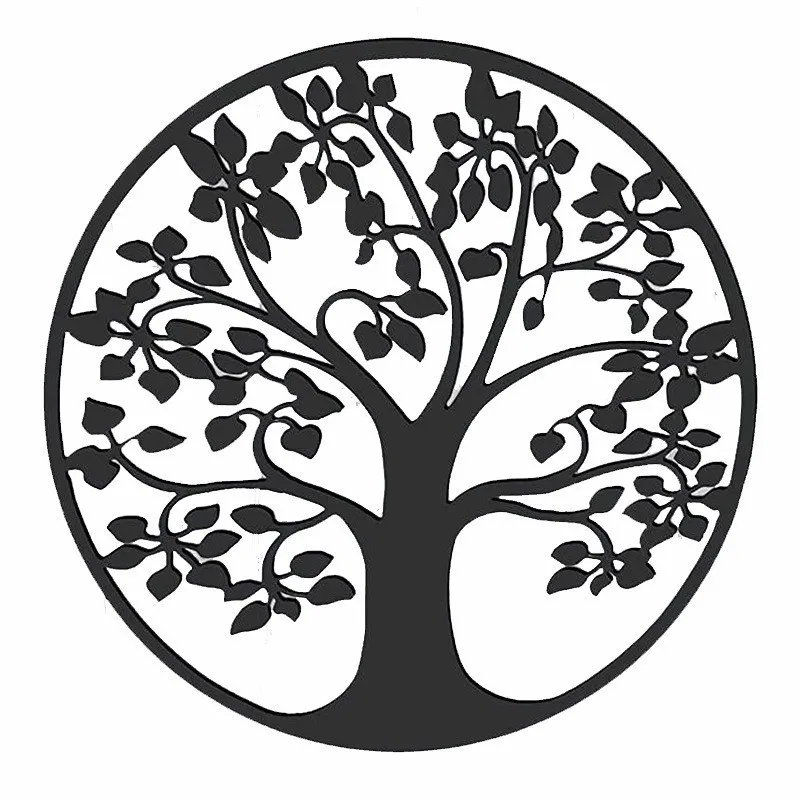 Tree Of Life Black Wall Art Metal Decor Tree Of Life Wall Hanging Home Decoration Iron Round