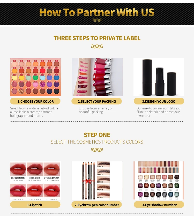 DIY Lipstick Lipgloss Mascara Eyeliner MOQ 50PCS Customized Logo and Color(Please inquiry before place an order)