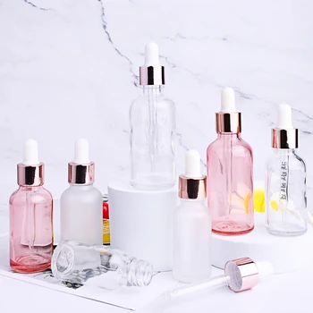 round long attar essential oil cosmetic pink 10ml 20ml 30ml 50ml 60ml small ombre round graduated dropper bottle packaging