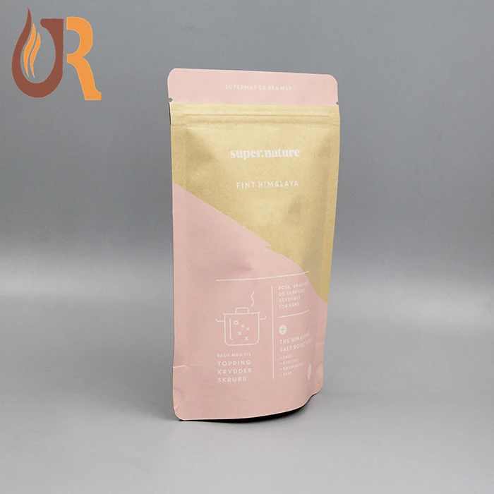 Kraft Paper Bag Tea Bags Packaging For Resealable Stand Up Pouches