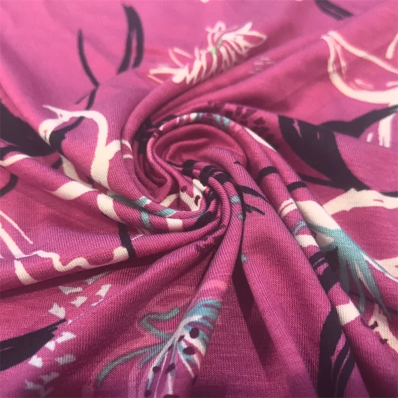 Премиум качество 95% viscose5 % спандекс трикотажная вискоза ткань для Дамского Платья