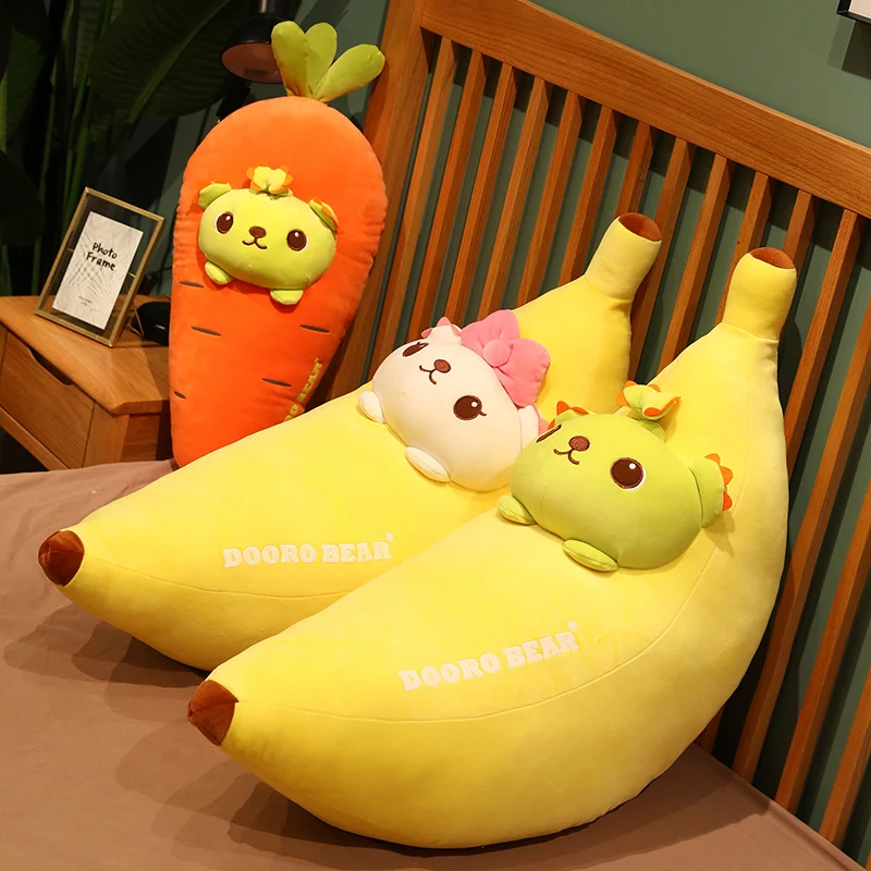 Soft Cartoon Animal Banana Plush Pillow