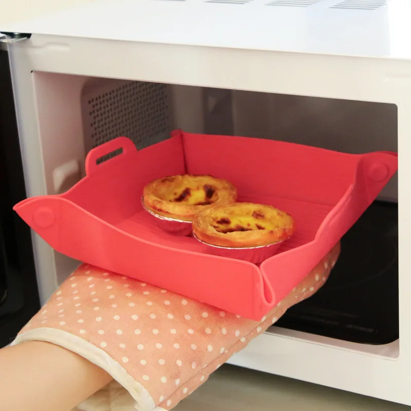 Air Fryer Mat Foldable Thickened Silicone Square Easy Storage High Temperature Resistant Non-Stick Sustainable No Coating Baking manufacture