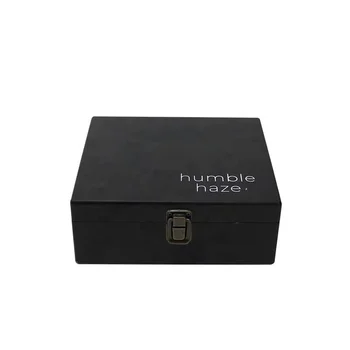 Exquisite black wooden storage box factory wholesale wooden gift box