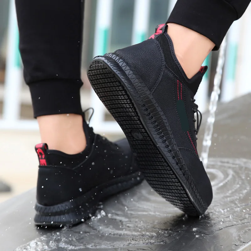 botas de seguridad antideslizantes con punta de acero en el sitio de  construcción zapatos de seguridad
