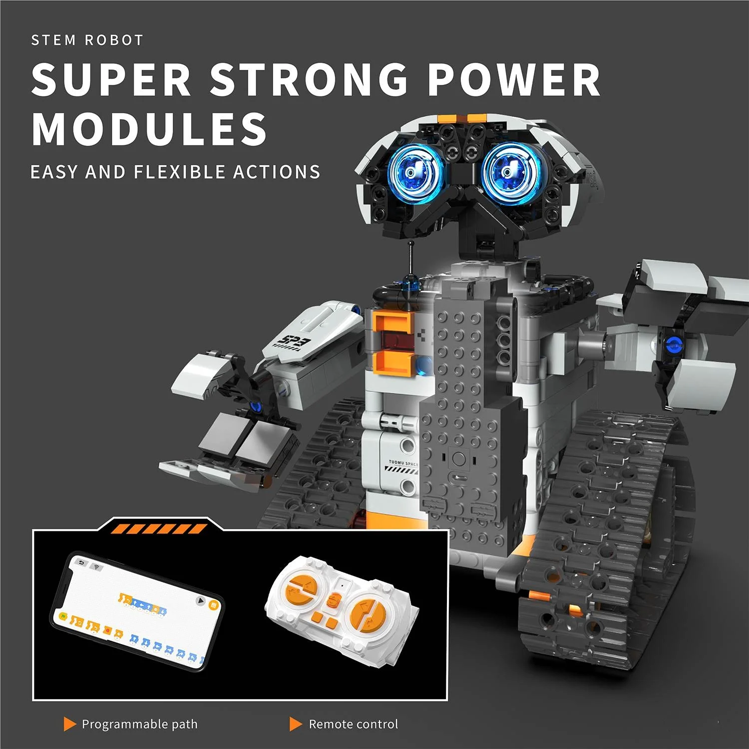 5 in 1 Programmed Robot Toy Building Blocks Remote Control Car Diy Small Particle Model Building Blocks