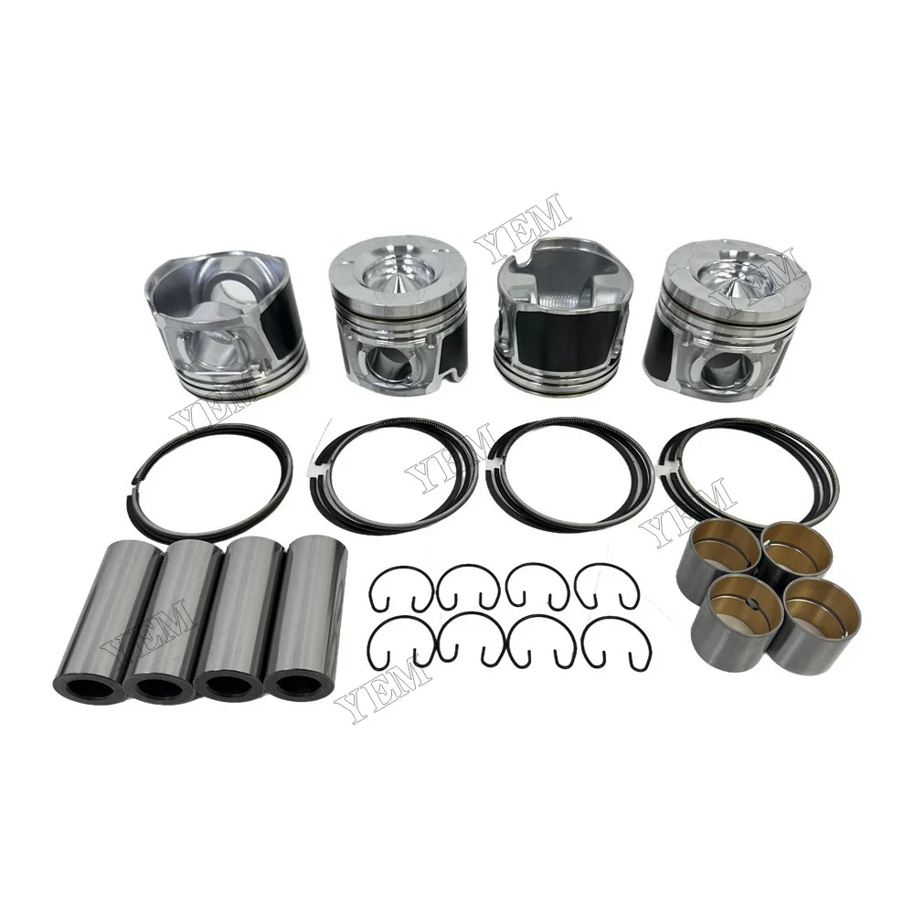 D24 Cylinder Pistons With Rings Set Engine Parts Fits for Doosan / for Develon Engineering Machinery Part
