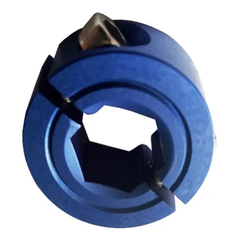 Custom CNC Machined Blue oxide Aluminum any size Hex bore Two Piece screw lock Shaft Collar