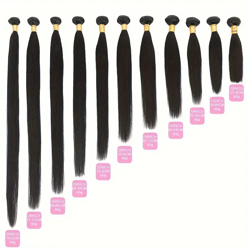 Knochen gerade Bündel Haarverlängerung für Frauen reines brasilianisches Haar 8-32 Zoll mehrere Größe_voghion.com