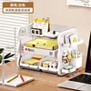 Cheese bookshelf, three shelves, two drawers - white