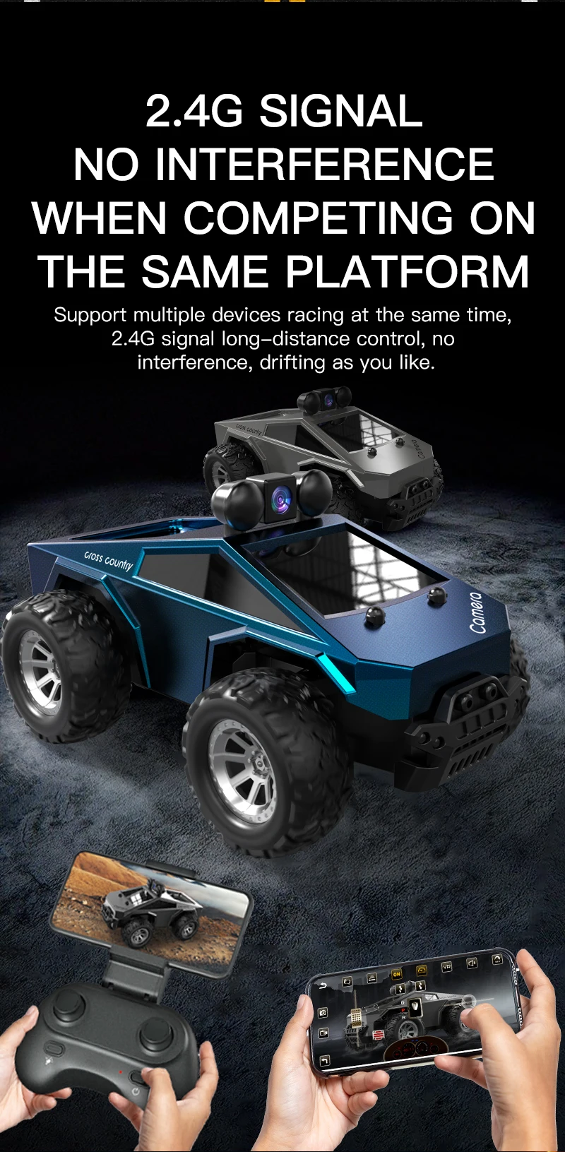 New Arrival HOSHI KF29 RC Car 1/28 Scale Mini Cyber Truck Toy Small Car with FPV Camera Remote Control Car Toys for Boys
