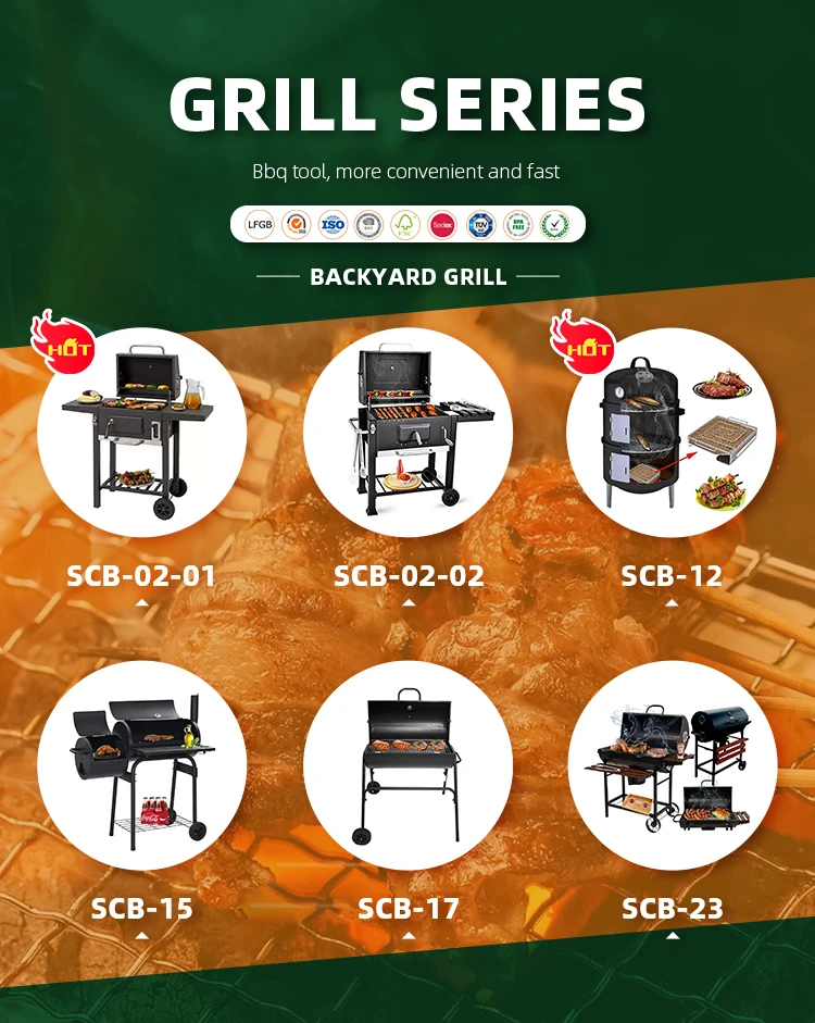 New Oil Drum Barrel Outdoor Charcoal Barbeque Bbq Grills Backyard Party Barbecue Smoker With