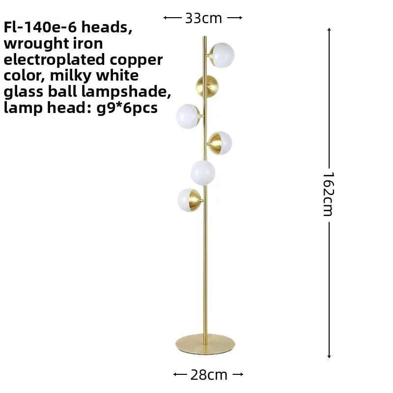 Modern Style Nordic Led Floor Lamp Iron Bedside Night Light White Glass Lampshade Waterproof Hotel Contemporary Design