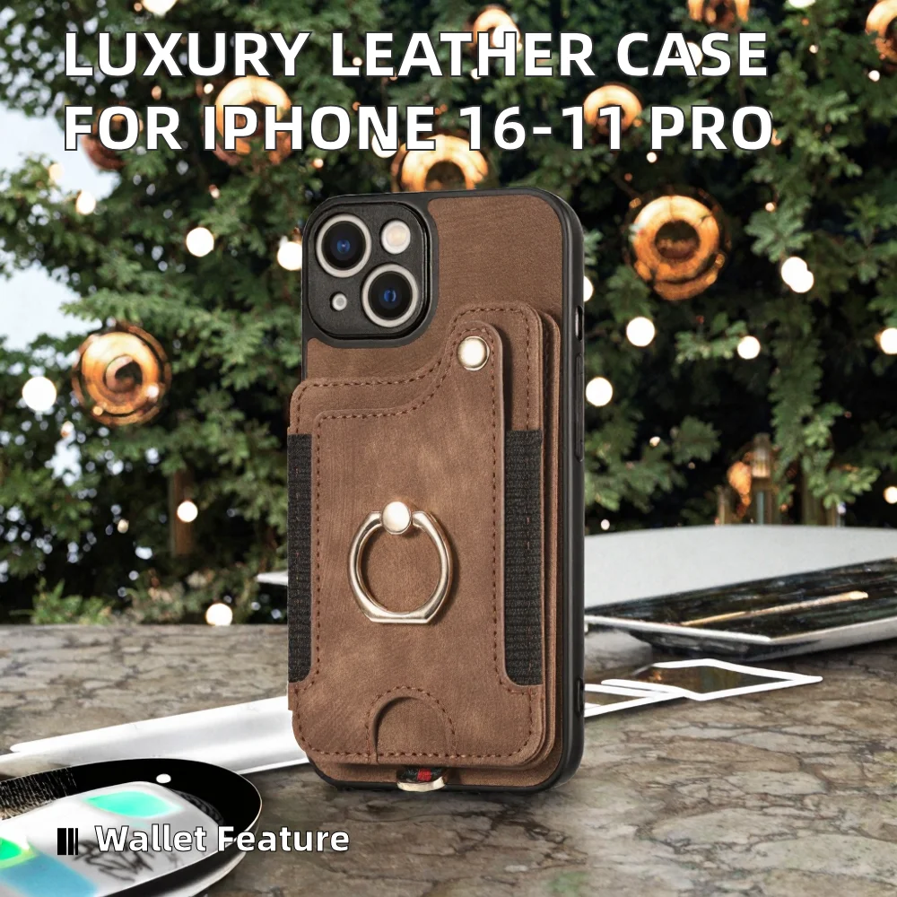 Multi-function Leather Phone Case With Rfid Blocking And Ring Holder_voghion.com