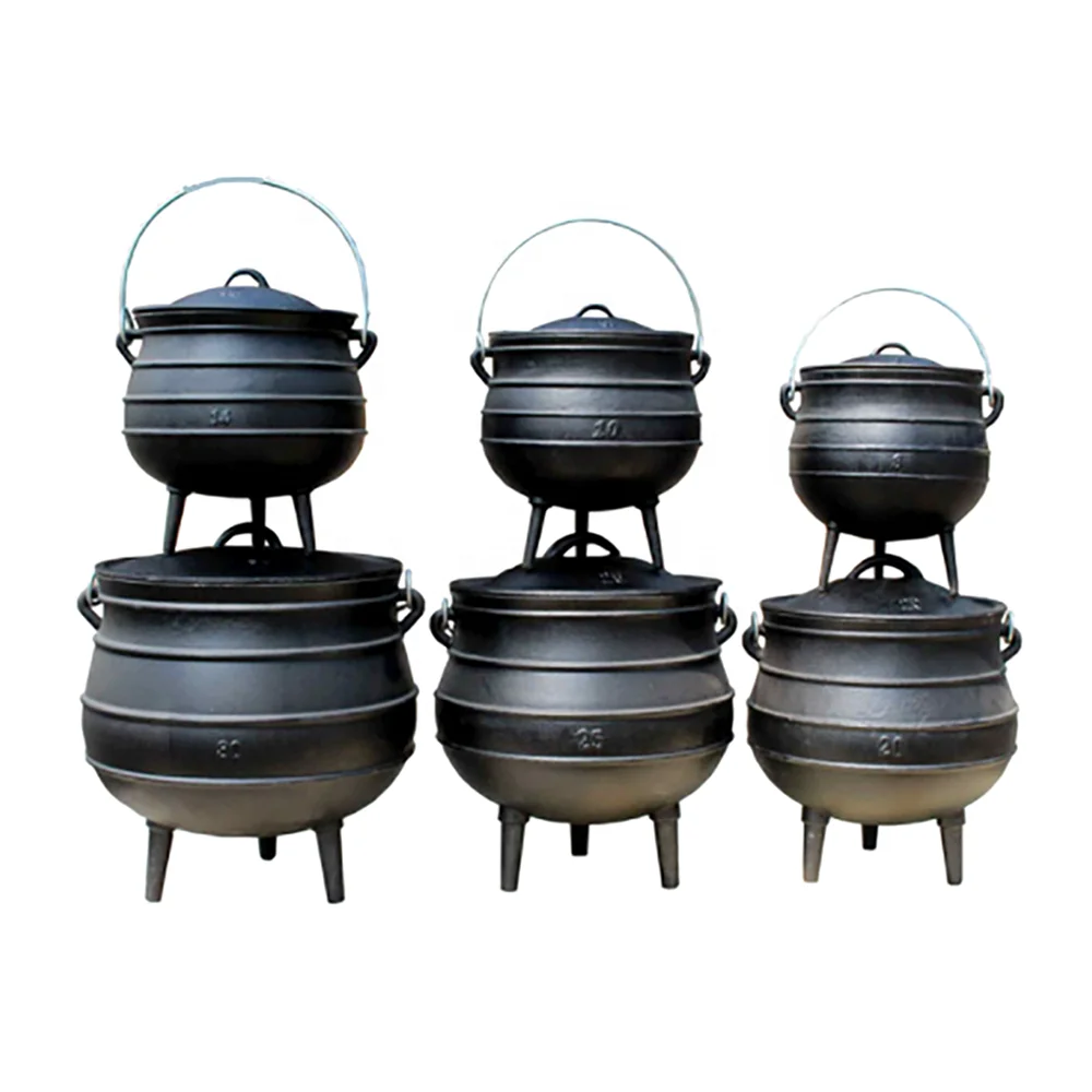 Wholesale Cast iron black African three legged potjie pot From m