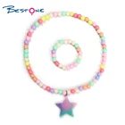 Acrylic Beads Set Bestone Acrylic Multicolor Round Beads Bracelet Necklace For Kids Set