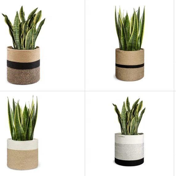 natural cotton hemp jute plant basket cotton planter up to 11"