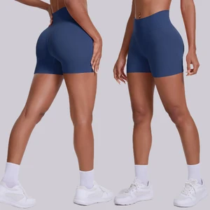 Women's High Waist Breathable Sports Shorts Quick-Drying Fitness Leggings with Lifting Hip Solid Color Yoga Shorts