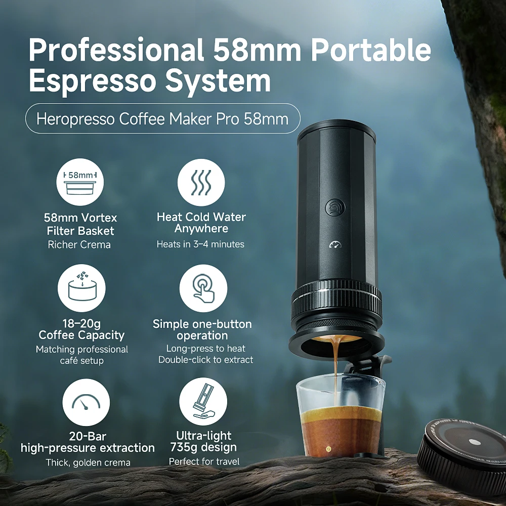 ZeroHero Portable Mini Expresso Coffee Machine - Compact